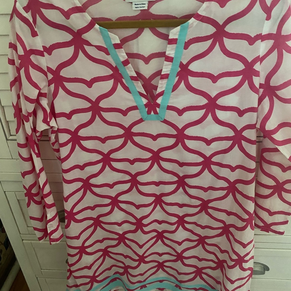 Pink And White Patterned Tunic - image 1